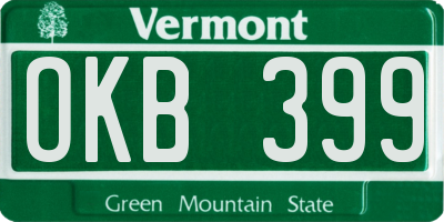 VT license plate OKB399