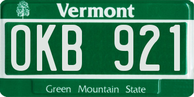 VT license plate OKB921