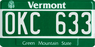 VT license plate OKC633