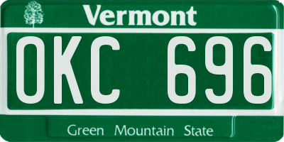 VT license plate OKC696