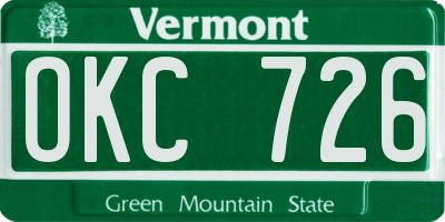 VT license plate OKC726