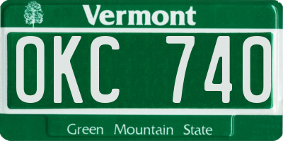 VT license plate OKC740