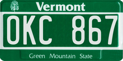 VT license plate OKC867
