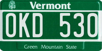 VT license plate OKD530