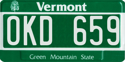 VT license plate OKD659