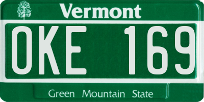 VT license plate OKE169
