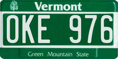 VT license plate OKE976
