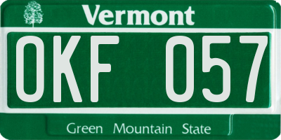 VT license plate OKF057