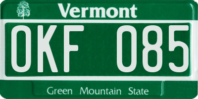 VT license plate OKF085