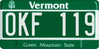 VT license plate OKF119