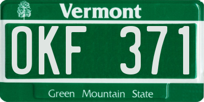 VT license plate OKF371