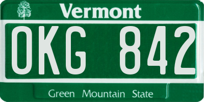 VT license plate OKG842