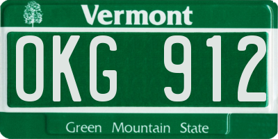 VT license plate OKG912