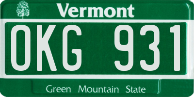 VT license plate OKG931