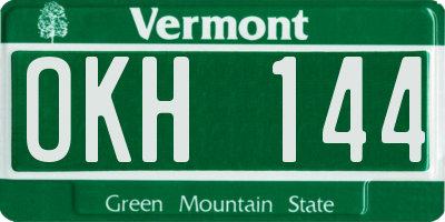 VT license plate OKH144
