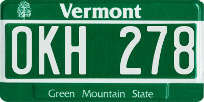 VT license plate OKH278