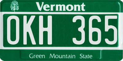 VT license plate OKH365