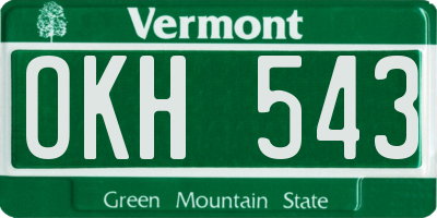 VT license plate OKH543