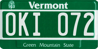 VT license plate OKI072