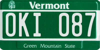 VT license plate OKI087