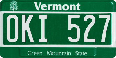 VT license plate OKI527