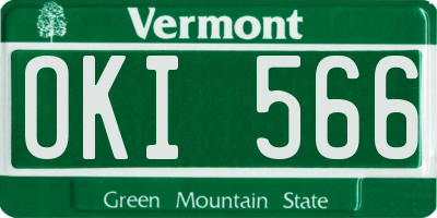 VT license plate OKI566