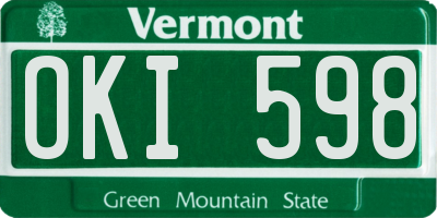 VT license plate OKI598
