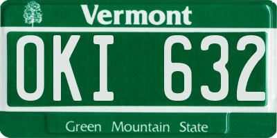 VT license plate OKI632