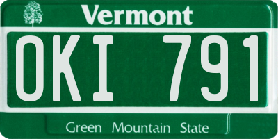 VT license plate OKI791
