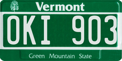 VT license plate OKI903