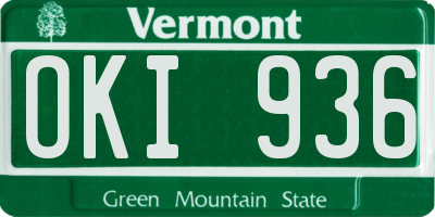 VT license plate OKI936