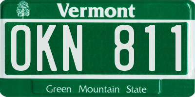 VT license plate OKN811
