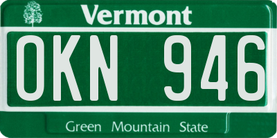 VT license plate OKN946