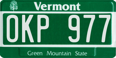 VT license plate OKP977