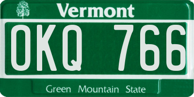 VT license plate OKQ766