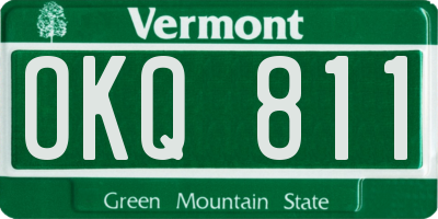 VT license plate OKQ811