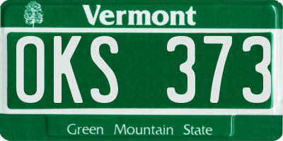 VT license plate OKS373