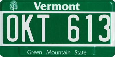 VT license plate OKT613