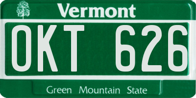 VT license plate OKT626