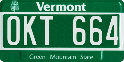 VT license plate OKT664
