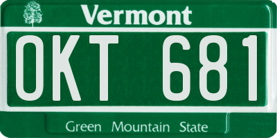 VT license plate OKT681