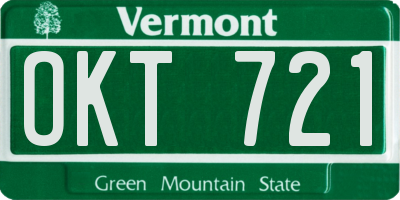 VT license plate OKT721