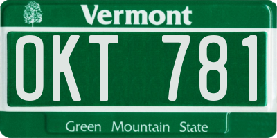 VT license plate OKT781