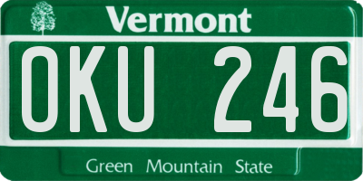 VT license plate OKU246
