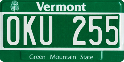 VT license plate OKU255