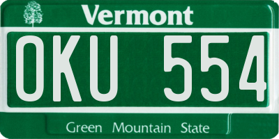 VT license plate OKU554