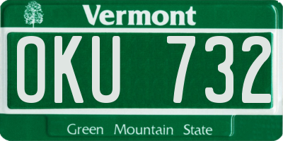 VT license plate OKU732