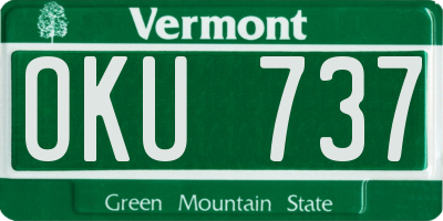 VT license plate OKU737