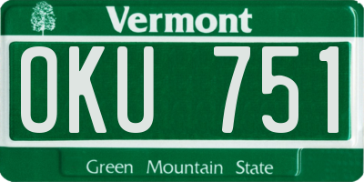 VT license plate OKU751