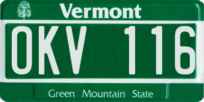 VT license plate OKV116